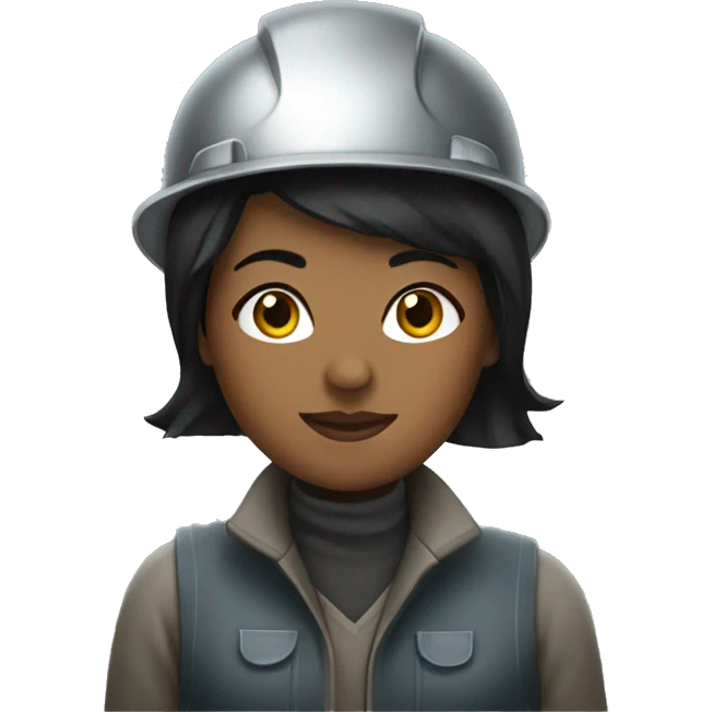 black haired woman welder emoji