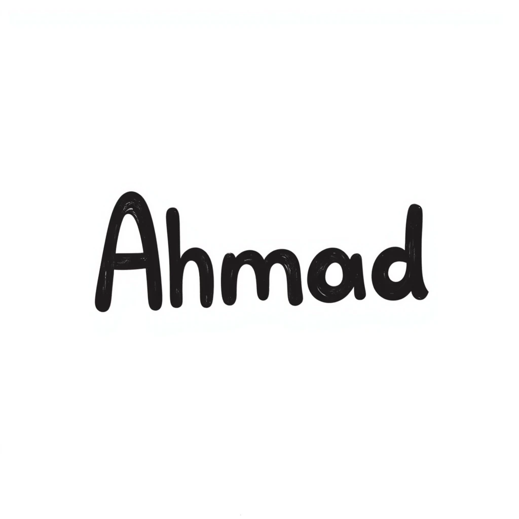 Der Name Ahmad handgezeichnet als Doodle-Stil mit Text emoji