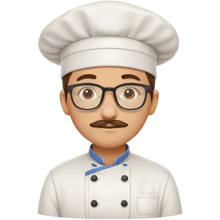 chef magro e alto con occhiali emoji
