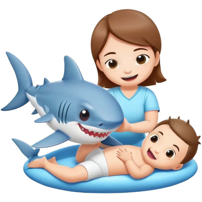 baby shark getting massage emoji