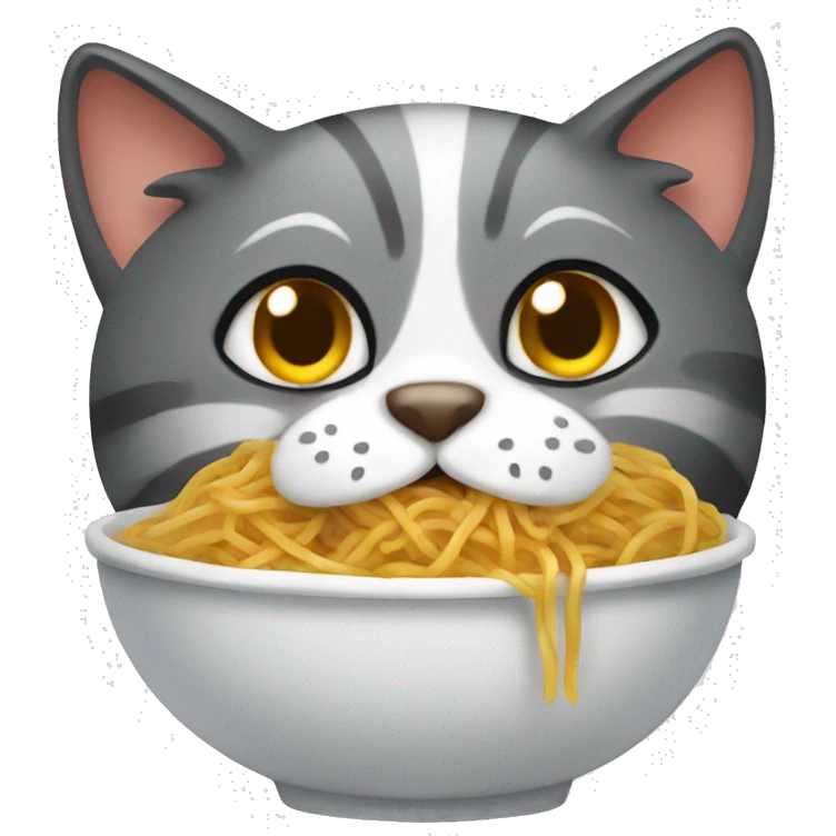 a cat eating spaghetti  emoji