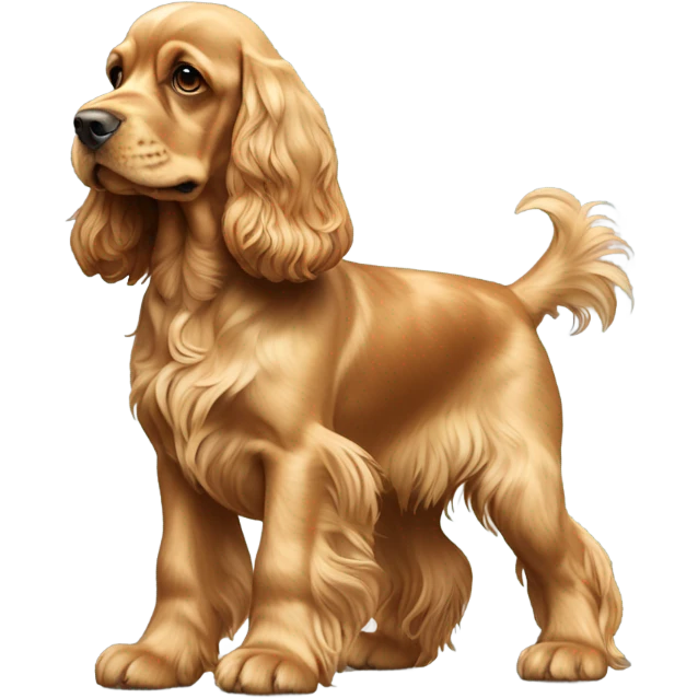 Dog-golden-english-cocker-spaniel-full-body-standing emoji