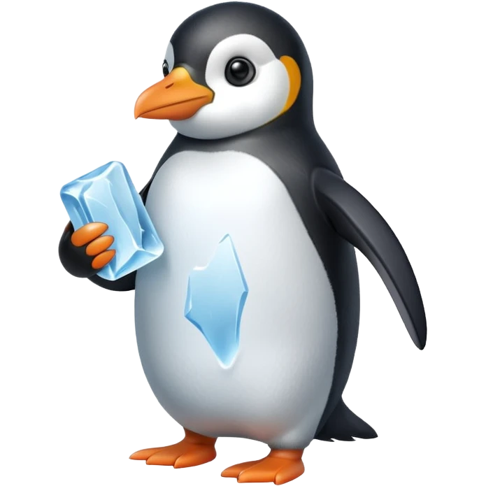 얼음 들고있는 펭귄 emoji