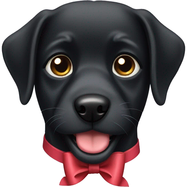 Black dog with bow emoji
