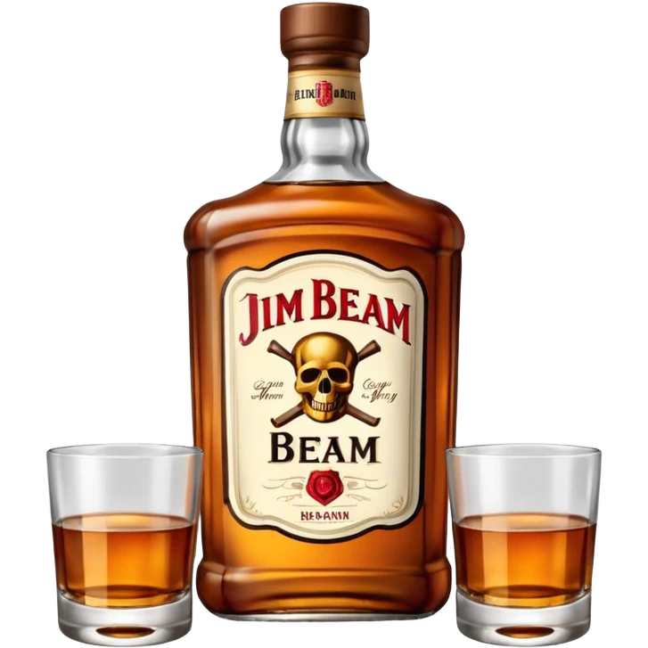 single Jim Beam whiskey bottle with label emoji