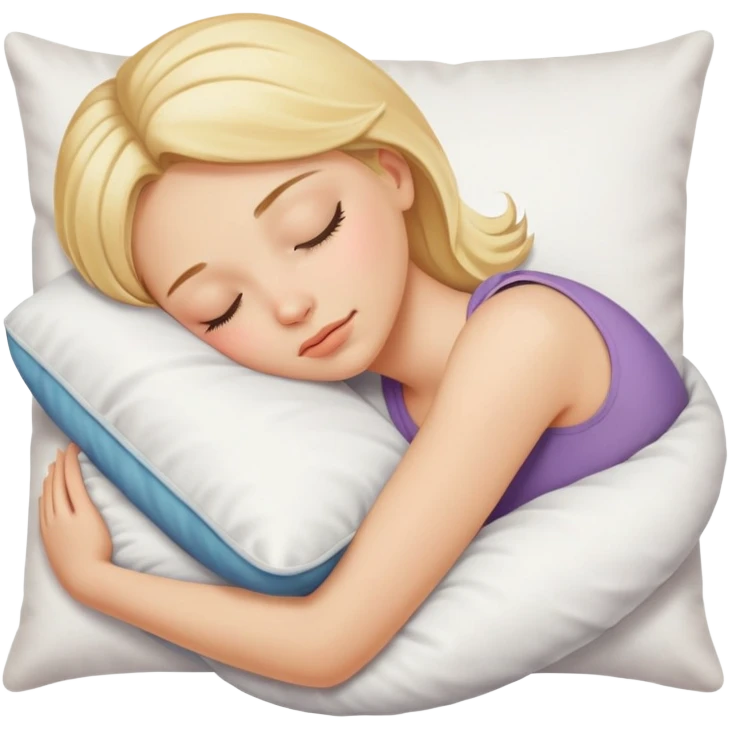 Blonde girl sleeping on a pillow emoji