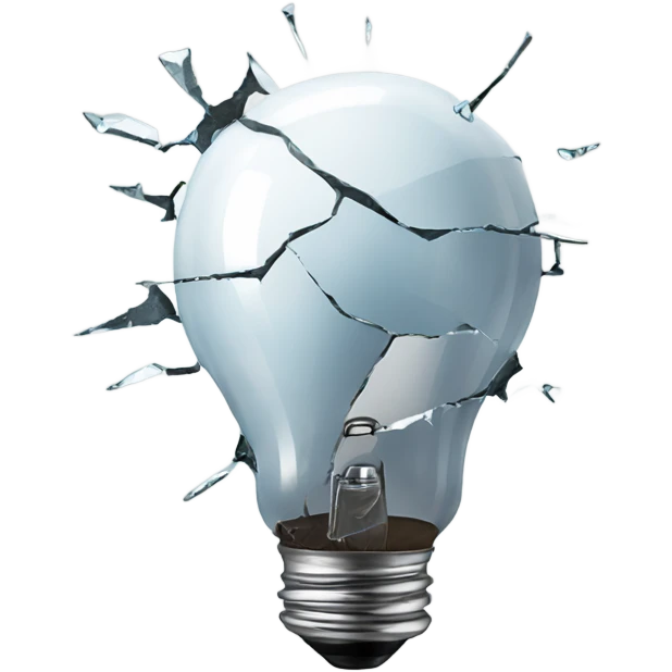shattered light bulb emoji