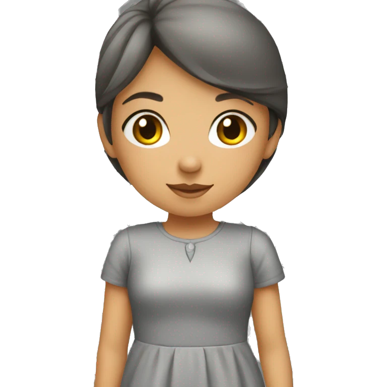 girl in a gray dress with road markings emoji