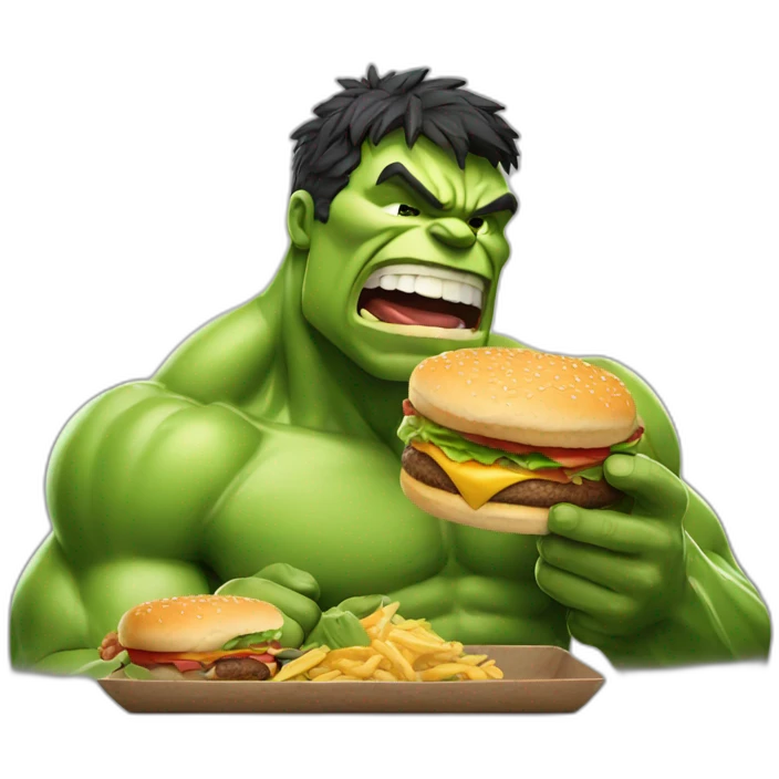 hulk eating burger emoji