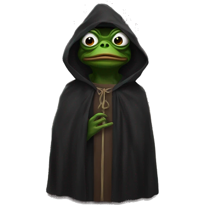 Pepe in dark cult robes with a hood emoji