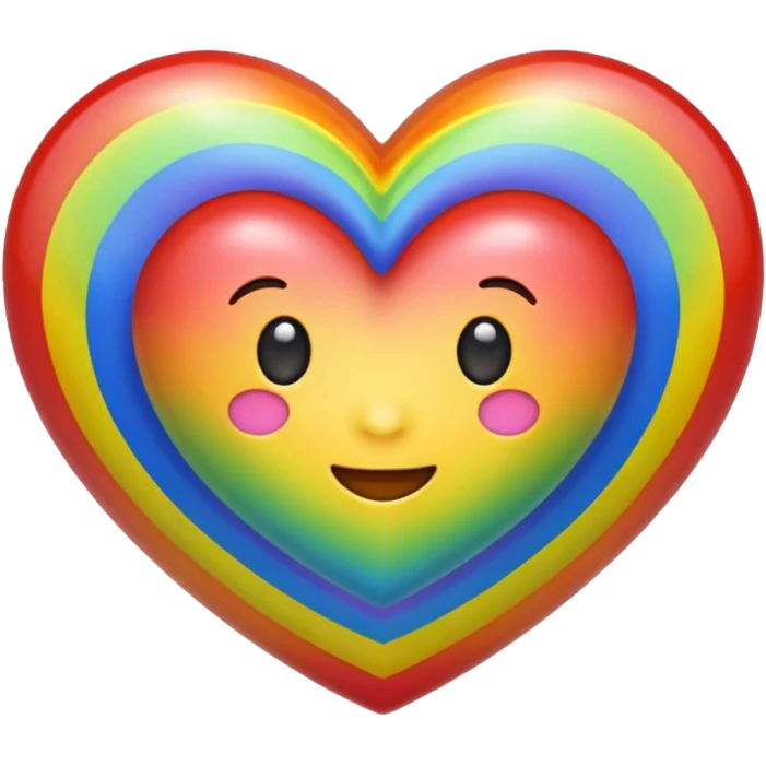 Make a heart into emoji rainbow heart emoji