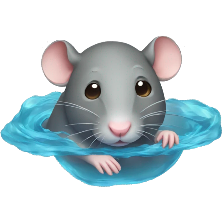 Cute rat swimming  emoji