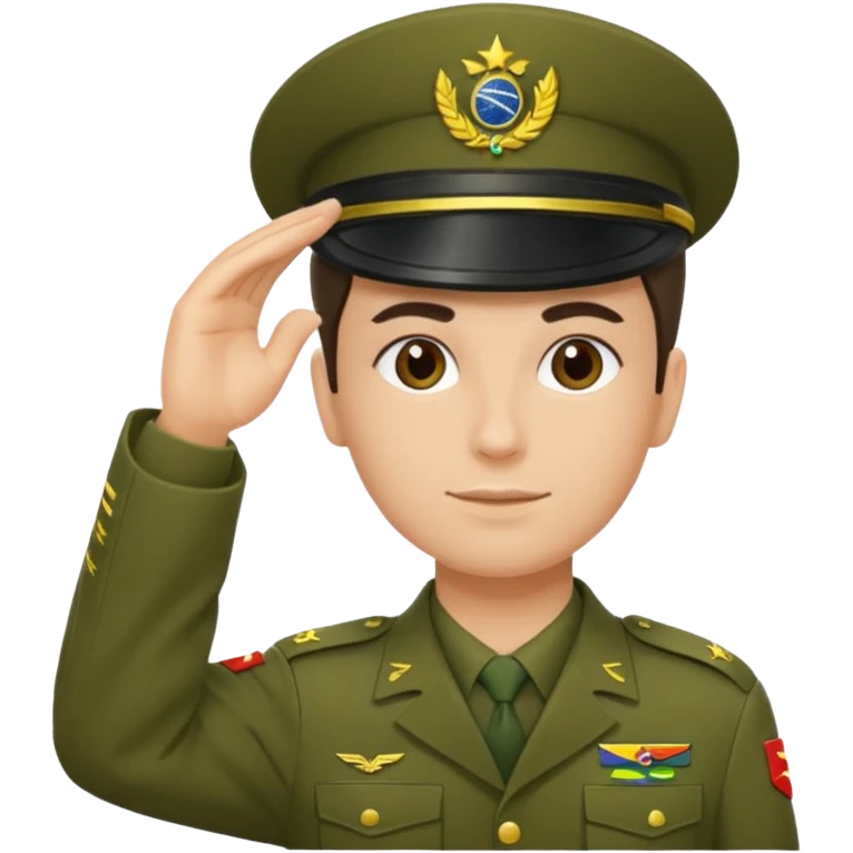 Faça o uniforme do EXÉRCITO BRASILEIRO em um soldado fazendo continência  emoji