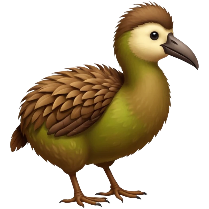 Kiwi bird on two feet longer beak qnd more round emoji