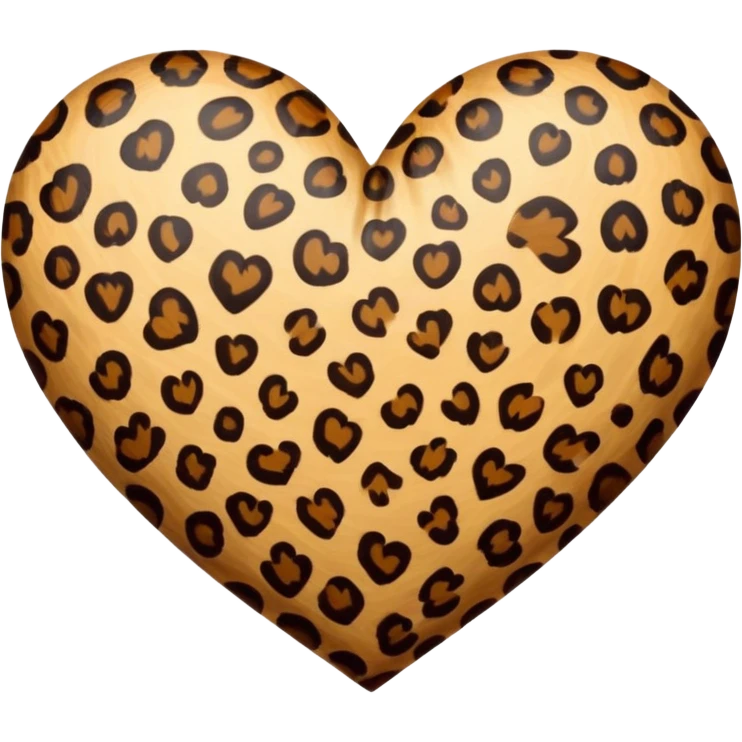 leopard print heart emoji