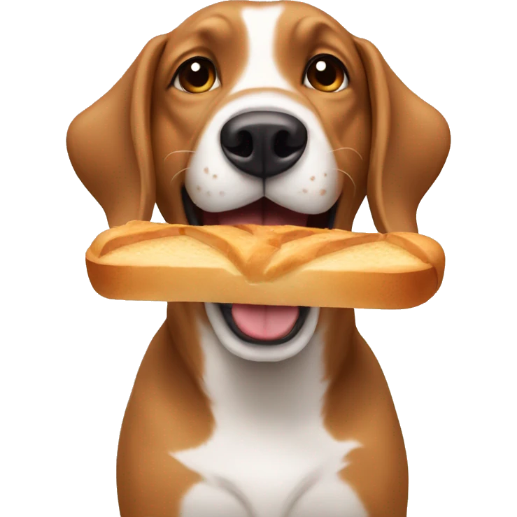 dog eating bread emoji