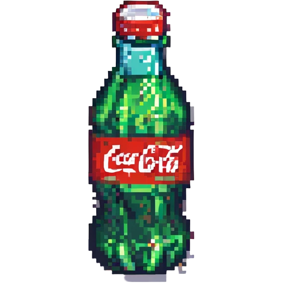 coke bottle, pixel art style emoji