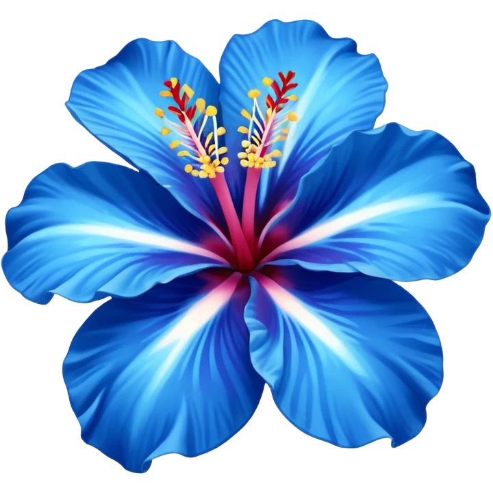 ultramarine hibiscus w cyan center 
replace purple/yellow with whitw emoji
