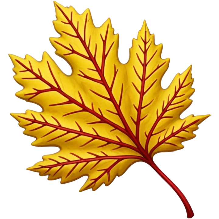 yellow and red cedar leaf  emoji