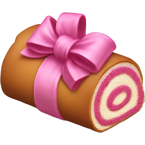 pink bow cake roll emoji