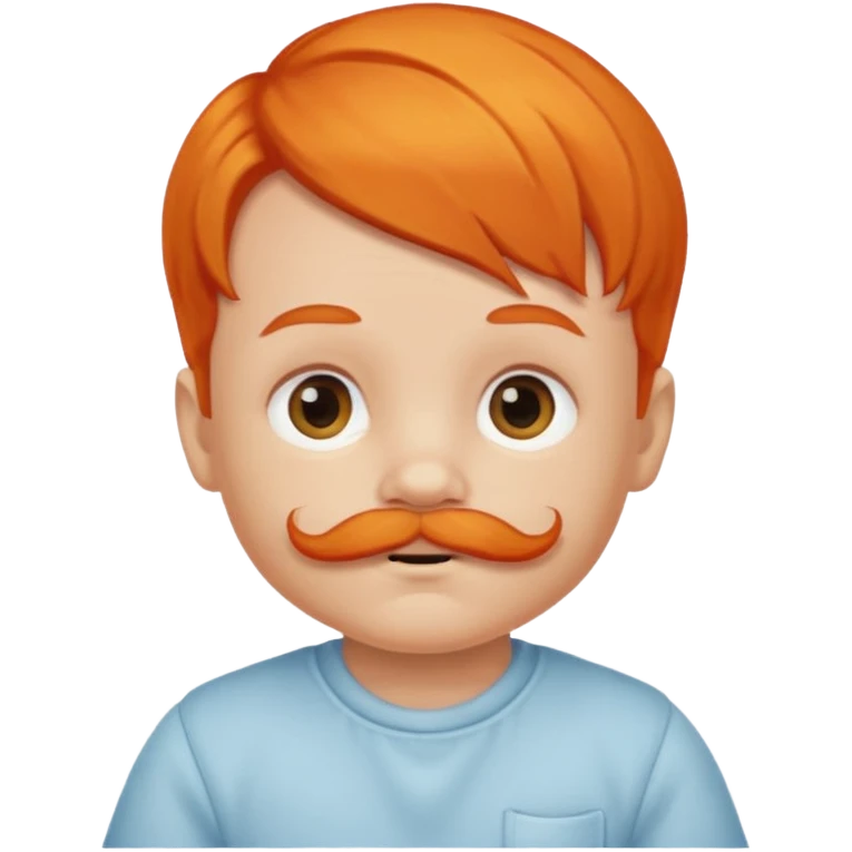 orange hair baby mustashed baby emoji