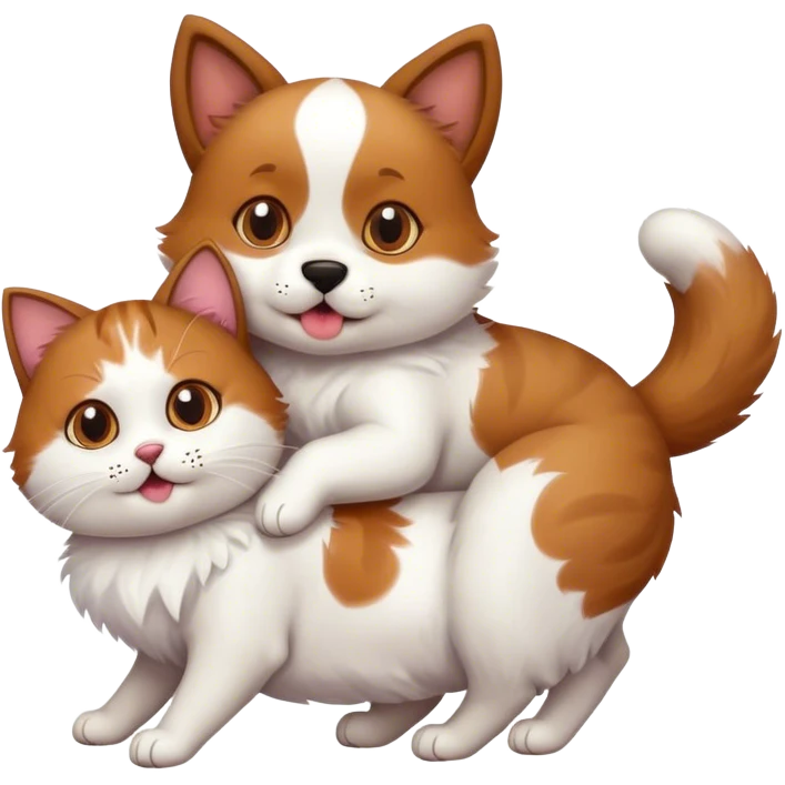 Dog with cat on back emoji