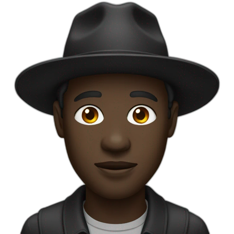 ghanaian man with wide-brimmed black hat wrinkles emoji