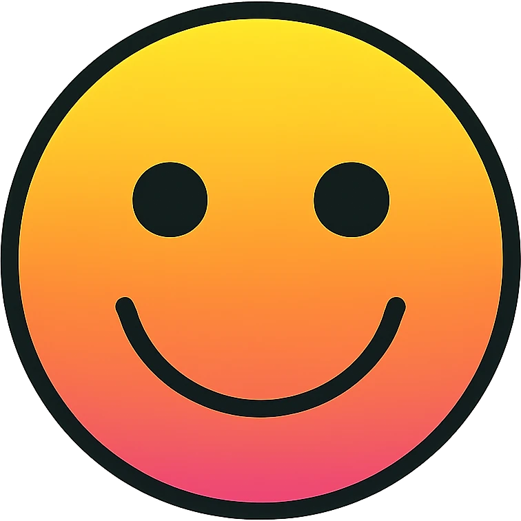 gradient smiley face icon, modern icon style, clean lines, no text emoji