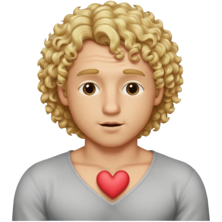 Blonde curly guy kissing boobs emoji