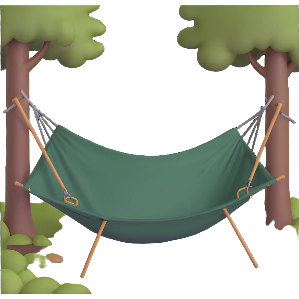 bushcraft hammock with tarp in forest emoji