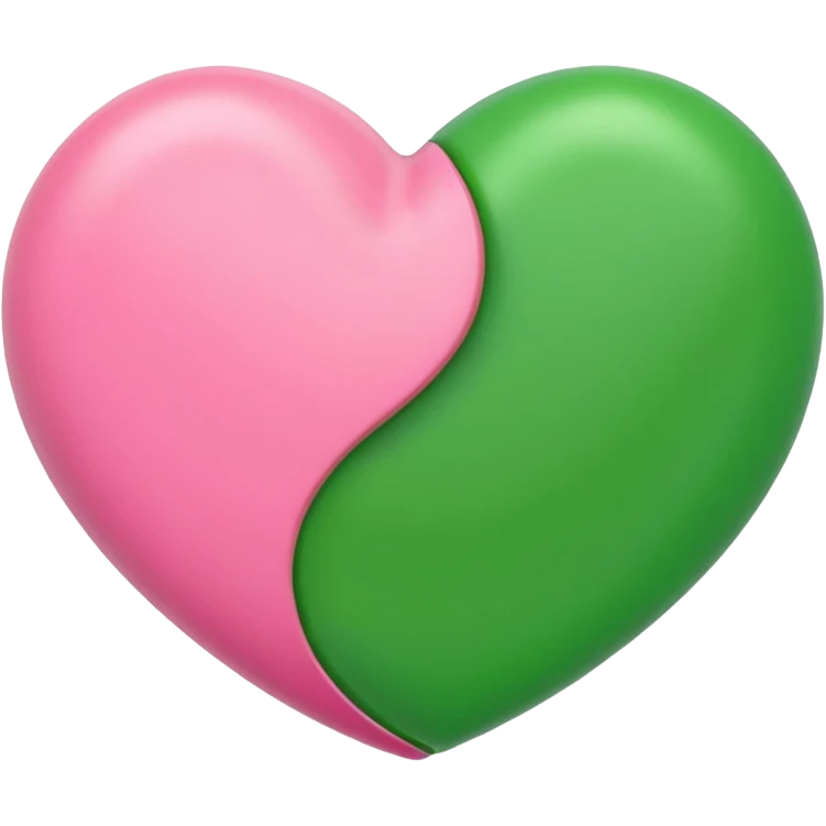 pink & green heart emoji