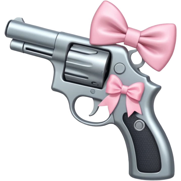 Gun with a light pink bow emoji