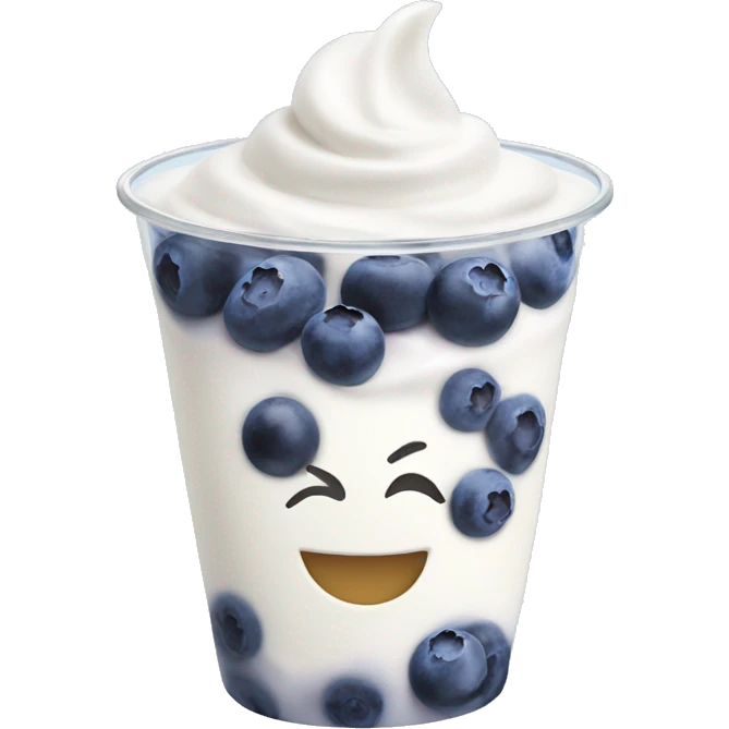 white yogurt with blueberries on top emoji