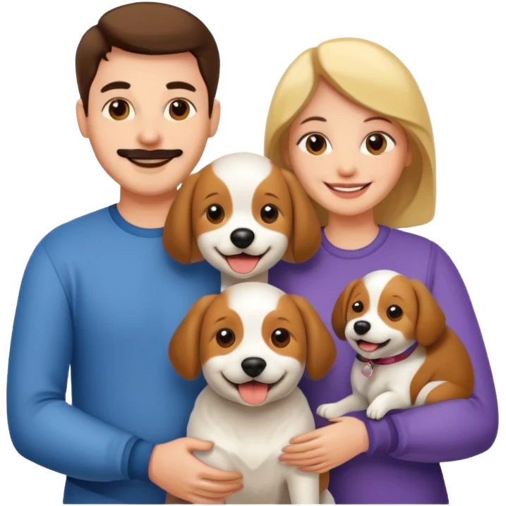 couple and their pet dog emoji