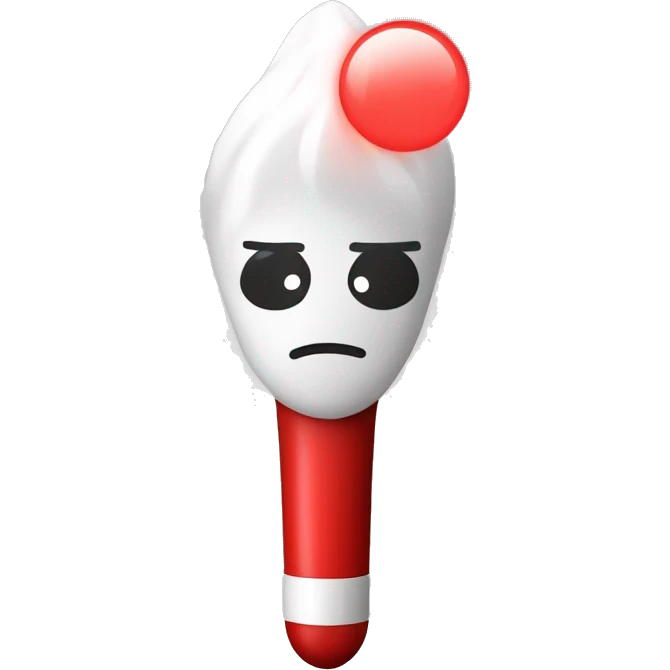 A red K-pop lightstick with FLARE in white emoji