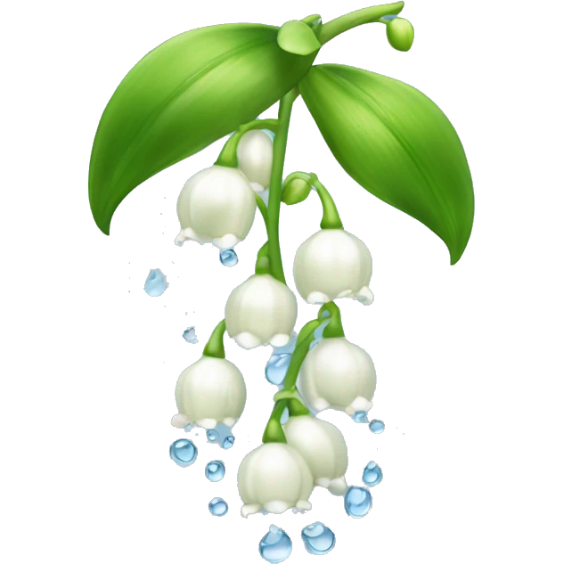 Lily of the valley flower with droplets of water  emoji