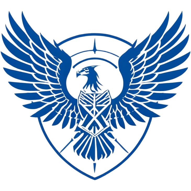 Wings of Freedom logo from Attack on Titan, overlapping blue and white wings, Survey Corps emblem emoji