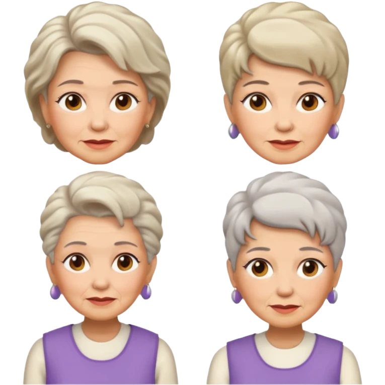 Old Women In Sleeveless, different hair emoji