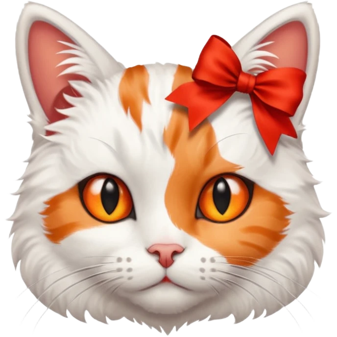 cat with red ribbon on ear emoji