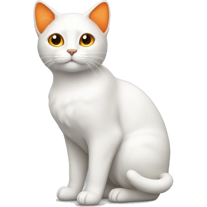 Cat white with orange ears and tail emoji