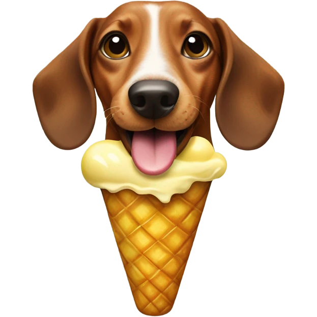 Dachshund with pineapple ice cream emoji