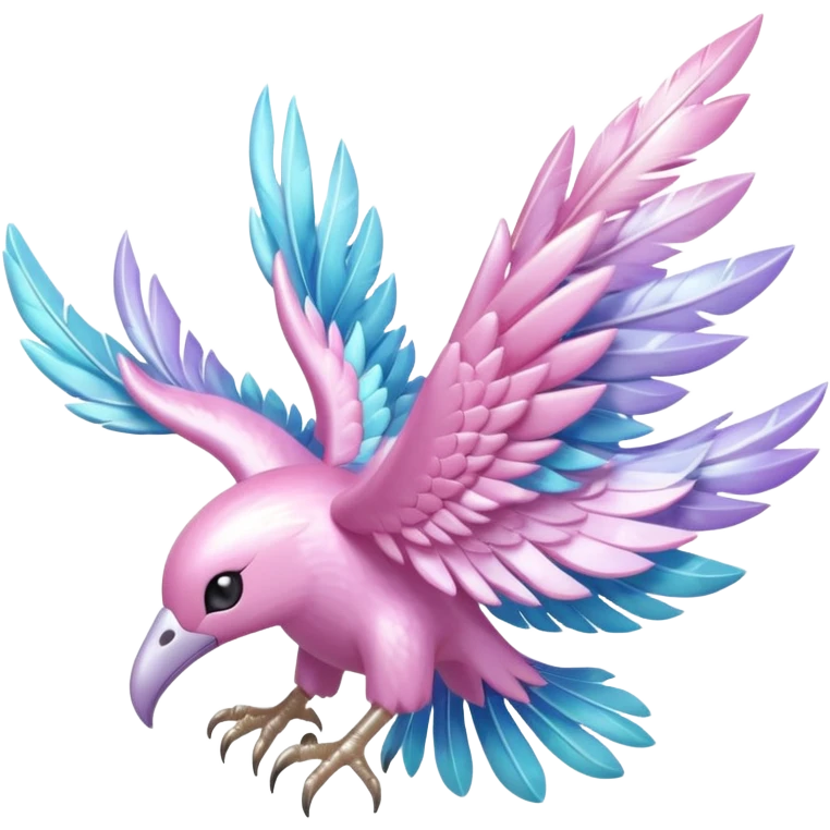 Shiny pastel feathery tropical exotic shimmering silky smooth soft flurry Diancie-Palkia-Amaura-Aurorus-aesthetic-fusion emoji