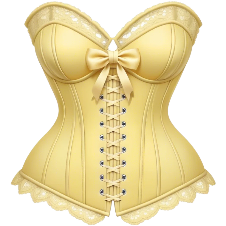 pastel yellow lace corset with bows emoji