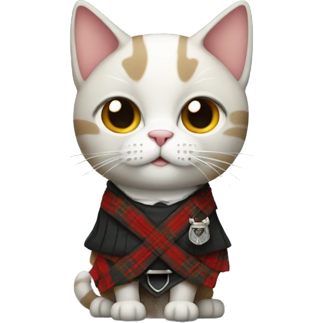 Cat with a scottish kilt emoji