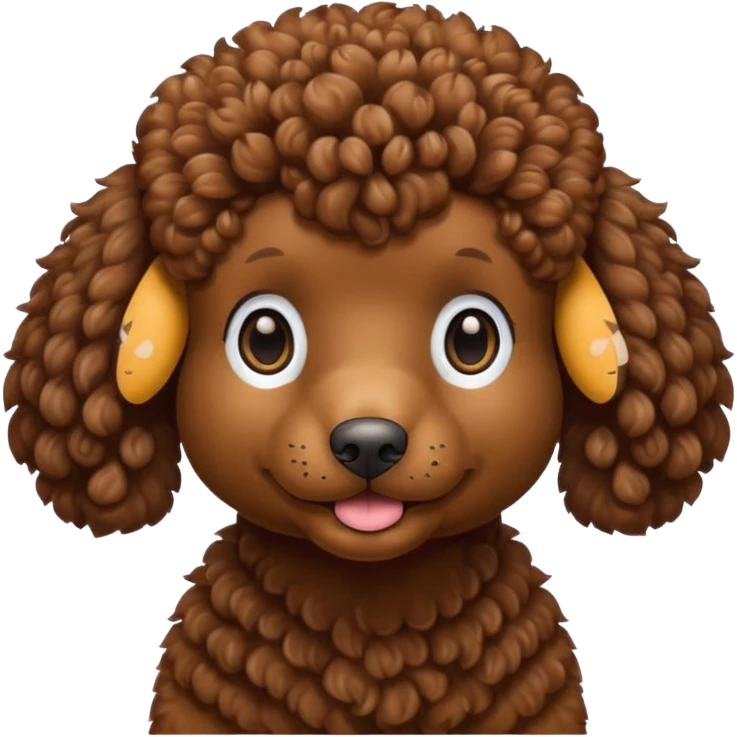 poodle brown in cartoon emoji