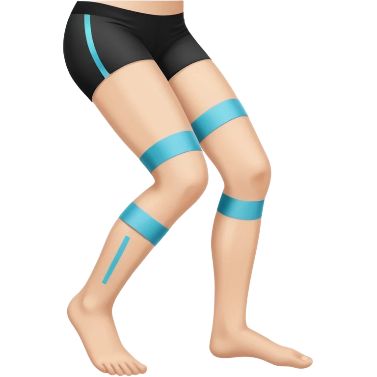 leg with kinesio tape (physiotherapy) around knee emoji