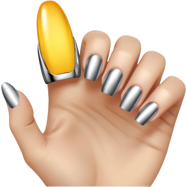 chrome acrylic nails emoji