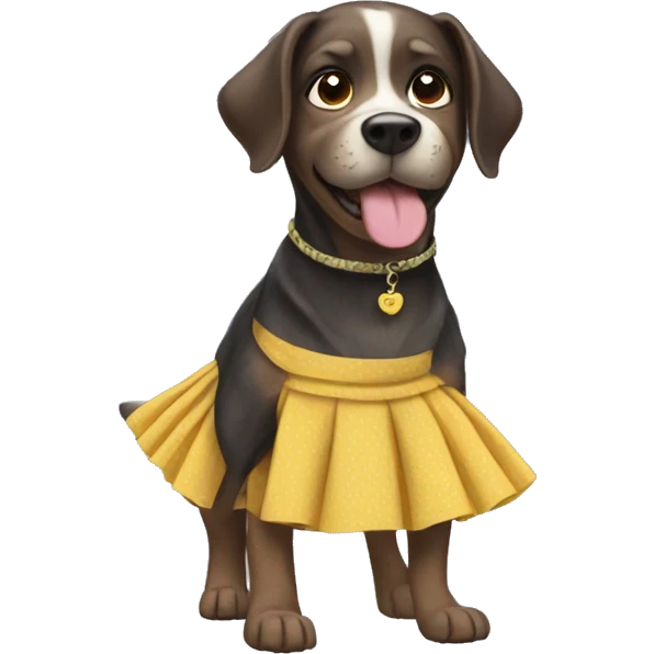 Dog with skirt emoji
