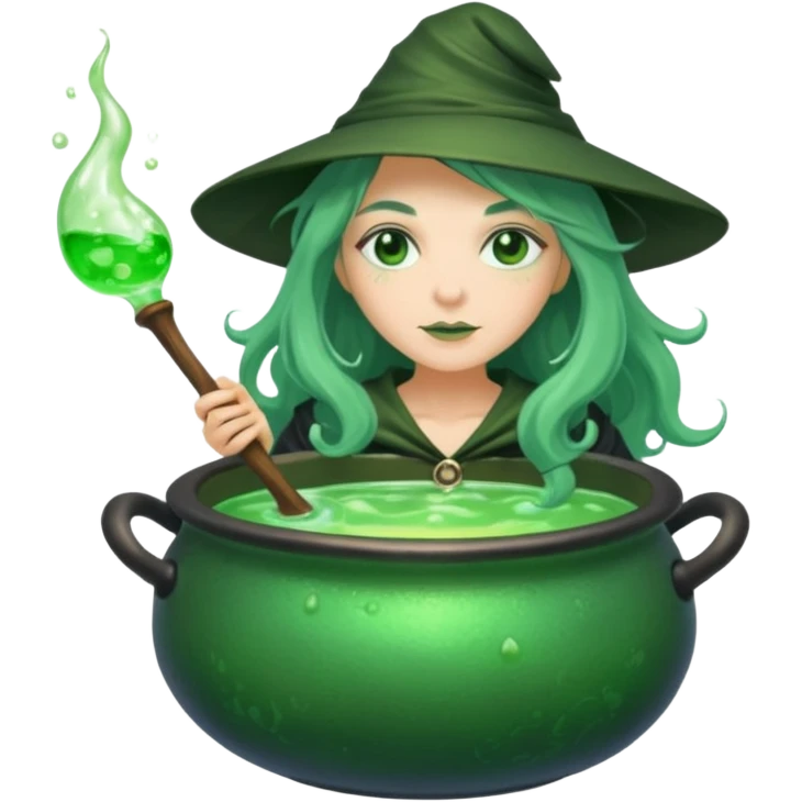 green witch cooking potion emoji