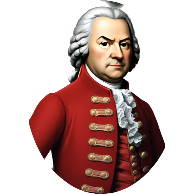 johann sebastian bach standing with red jacket emoji